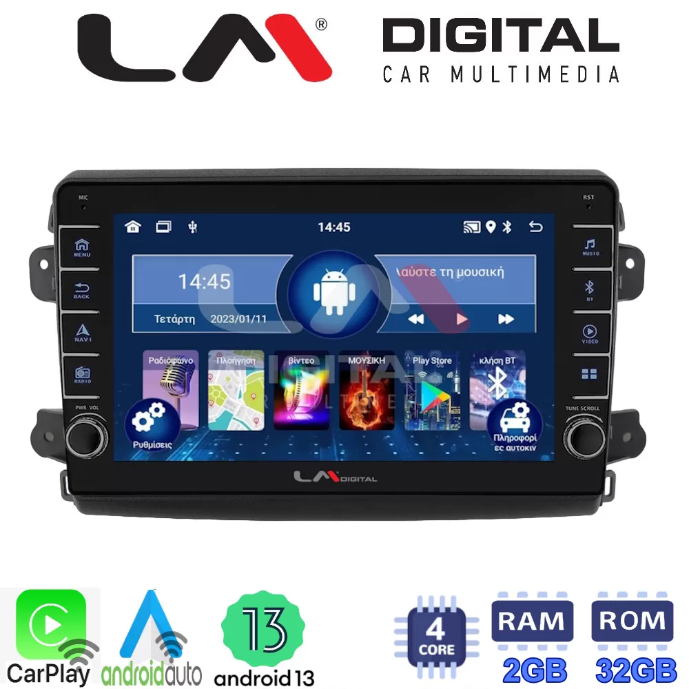 LM Digital - LM ZG4192 GPS Οθόνη OEM Multimedia Αυτοκινήτου για Fiat Ducato 2023  (CarPlay/AndroidAuto/BT/GPS
