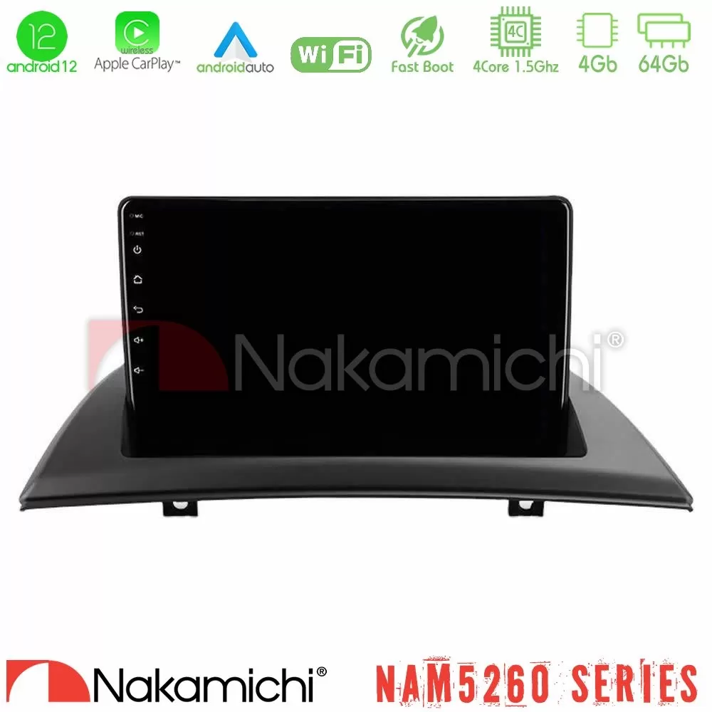 Nakamichi NAM5260 Series 4Core Android12 4+64GB BMW E83 Navigation Multimedia Tablet 9" Με Carplay & Android Auto