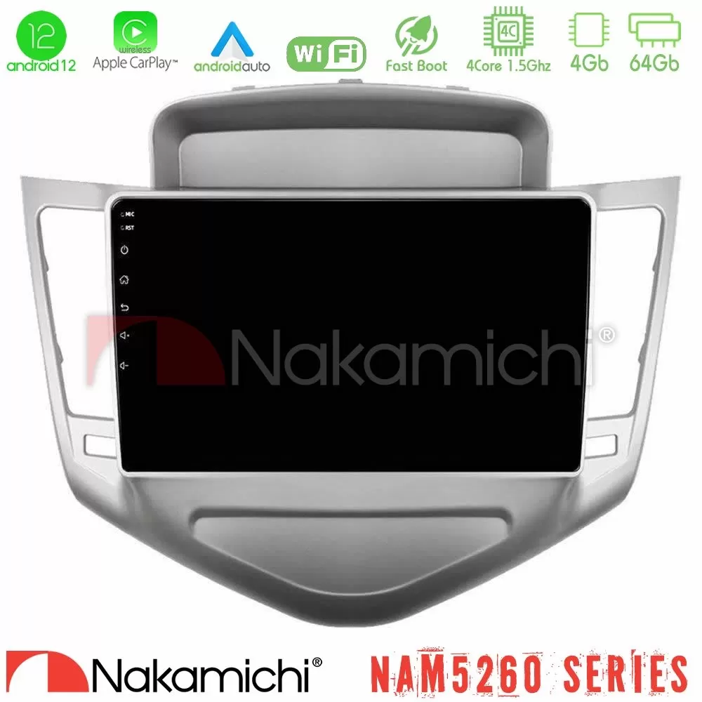 Nakamichi NAM5260 Series 4Core Android12 4+64GB Chevrolet Cruze 2009-2012 Navigation Multimedia Tablet 9" Με Carplay & Android A
