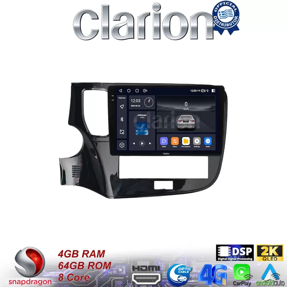 CLARION GL74894 Οθόνη OEM Multimedia Αυτοκινήτου για Mitsubishi Outlander 2020  (CarPlay/AndroidAuto/BT/GPS/W