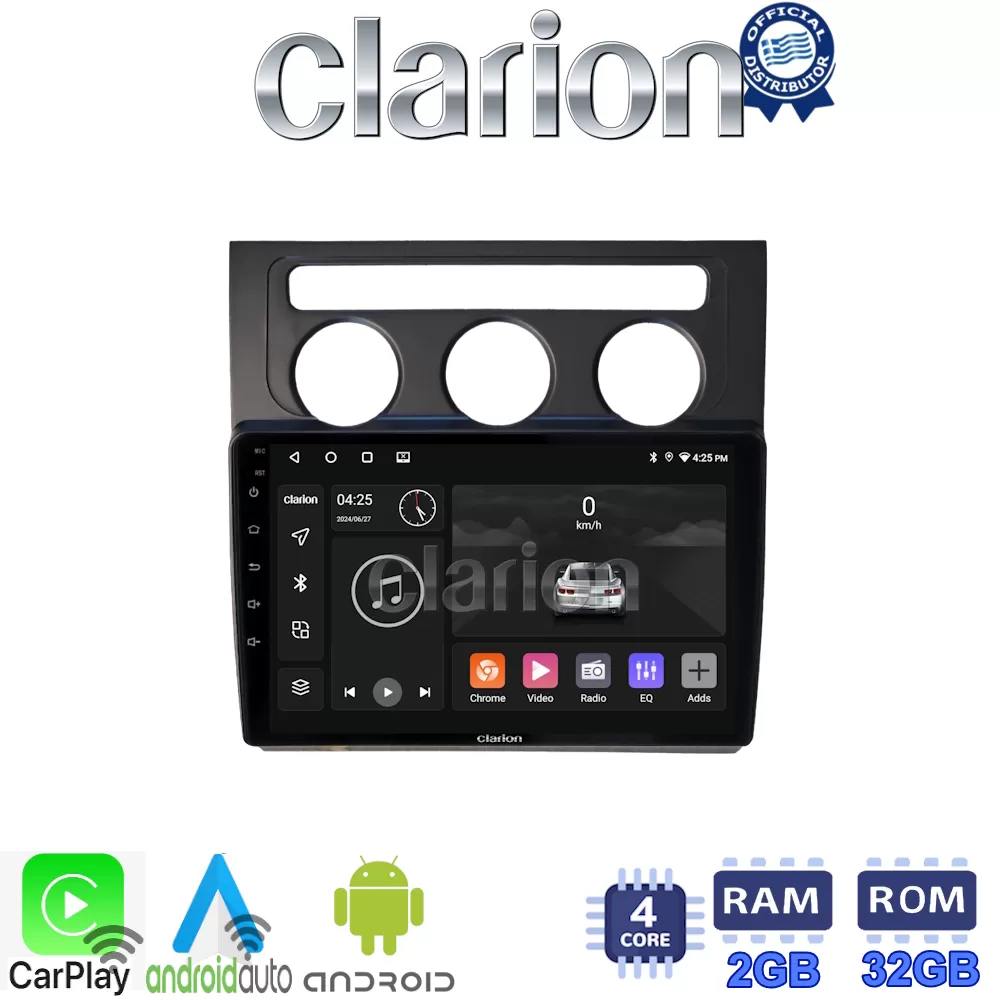 CLARION GL31511B Οθόνη OEM Multimedia Αυτοκινήτου για VW Touran 2003  2010 (CarPlay/AndroidAuto/BT/GPS/WIFI/G