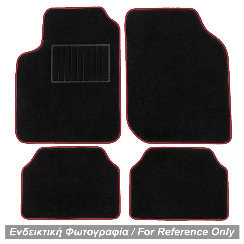 ΜΑΡΚΕ ΠΑΤΑΚΙΑ ΜΟΚΕΤΑ ΓΙΑ TOYOTA IQ 2008+ (ΜΑΥΡΟ ΜΕ ΚΟΚΚΙΝΟ ΡΕΛΙ) - 4 ΤΕΜ.