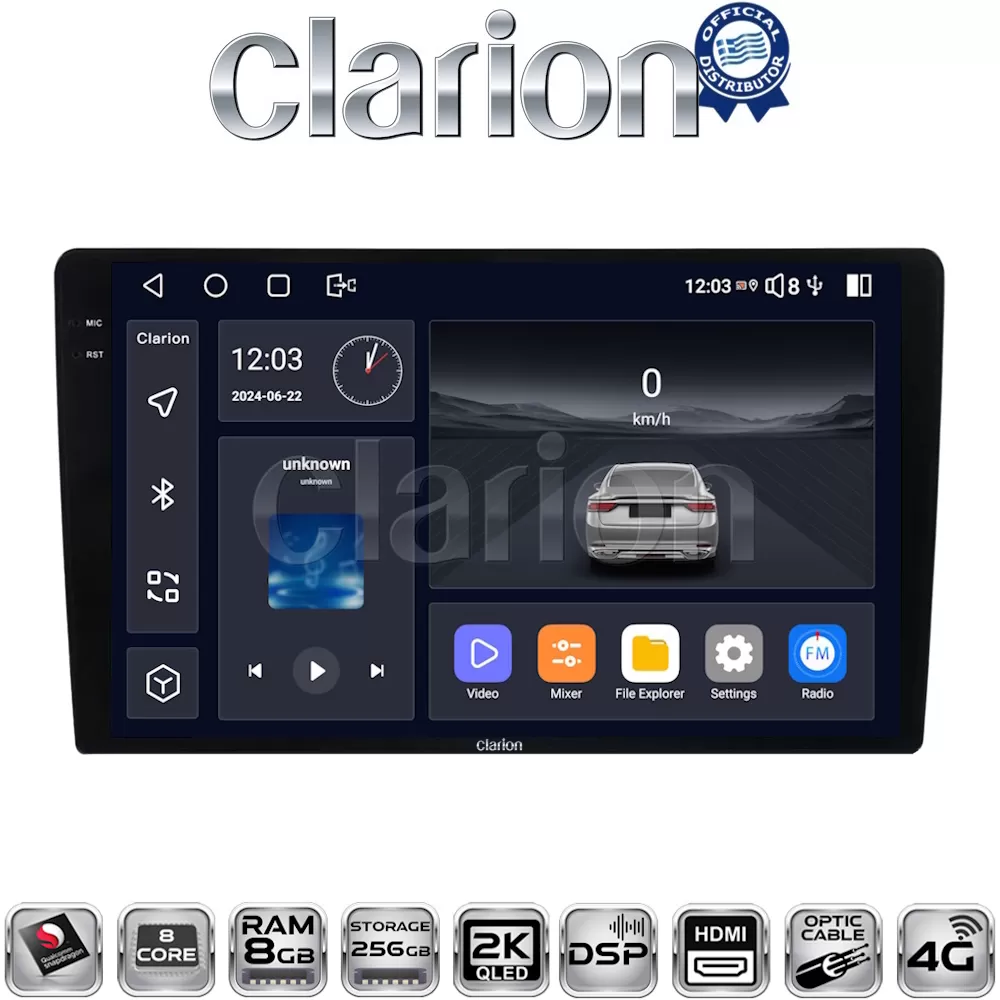 CLARION GL75365 Οθόνη OEM Multimedia Αυτοκινήτου για Ford Transit Custom 2013  2019 (CarPlay/AndroidAuto/BT/G