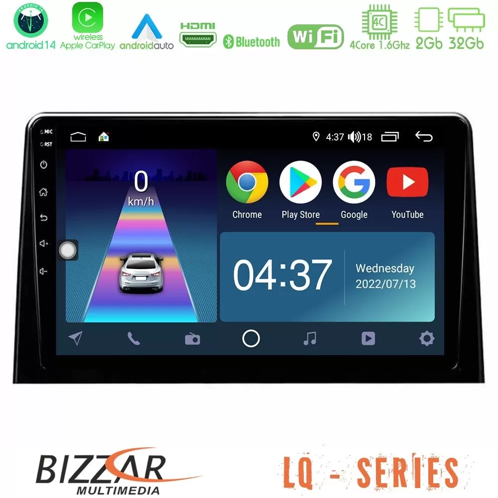 Bizzar LQ Series 4Core Android14 2+32GB Peugeot Partner / Citroën Berlingo 2020- Navigation Multimedia Tablet 10" Με Carplay & A