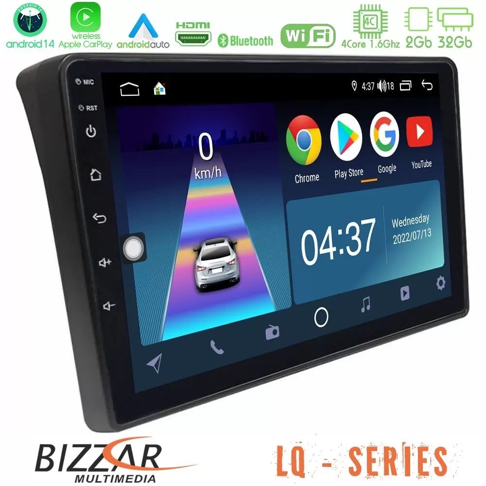 Bizzar LQ Series 4Core Android14 2+32GB Fiat Ducato/Citroen Jumper/Peugeot Boxer Navigation Multimedia Tablet 9" Με Carplay & An