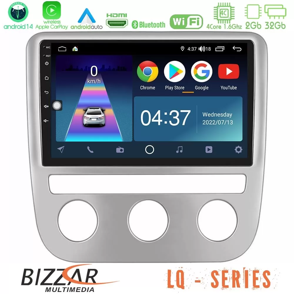Bizzar LQ Series 4Core Android14 2+32GB VW Scirocco 2008-2014 Navigation Multimedia Tablet 9" Με Carplay & Android Auto