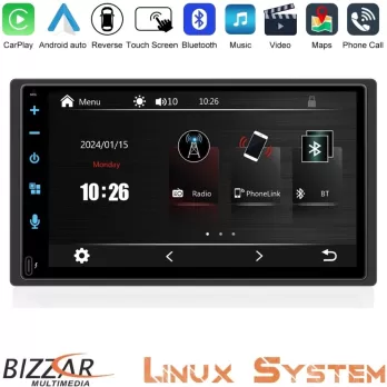 Bizzar 2DIN Deck Multimedia Deckless 6.9" με Carplay/AndroidAuto CA-61BTC