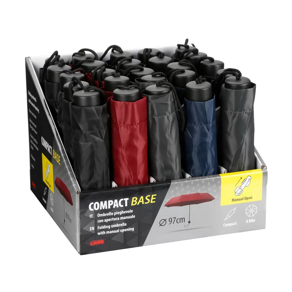 ΟΜΠΡΕΛΕΣ COMPACT BASE Φ97cm ΧΕΙΡΟΚΙΝΗΤΟ ΑΝΟΙΓΜΑ ΔΙΑΦΟΡΑ ΧΡΩΜΑΤΑ 31x31x24cm σε ΣΤΑΝΤ LAMPA - 25 τεμ.