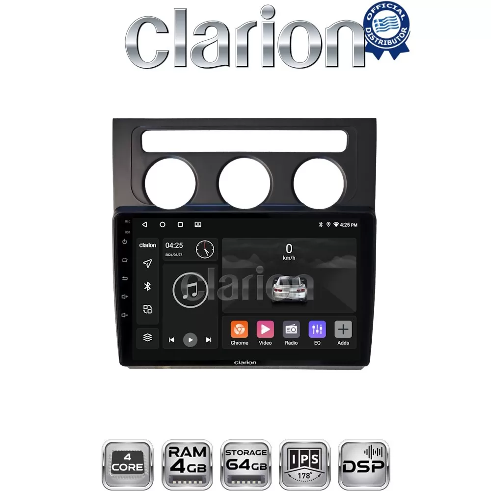 CLARION GL32511B Οθόνη OEM Multimedia Αυτοκινήτου για VW Touran 2003  2010 (CarPlay/AndroidAuto/BT/GPS/WIFI/G
