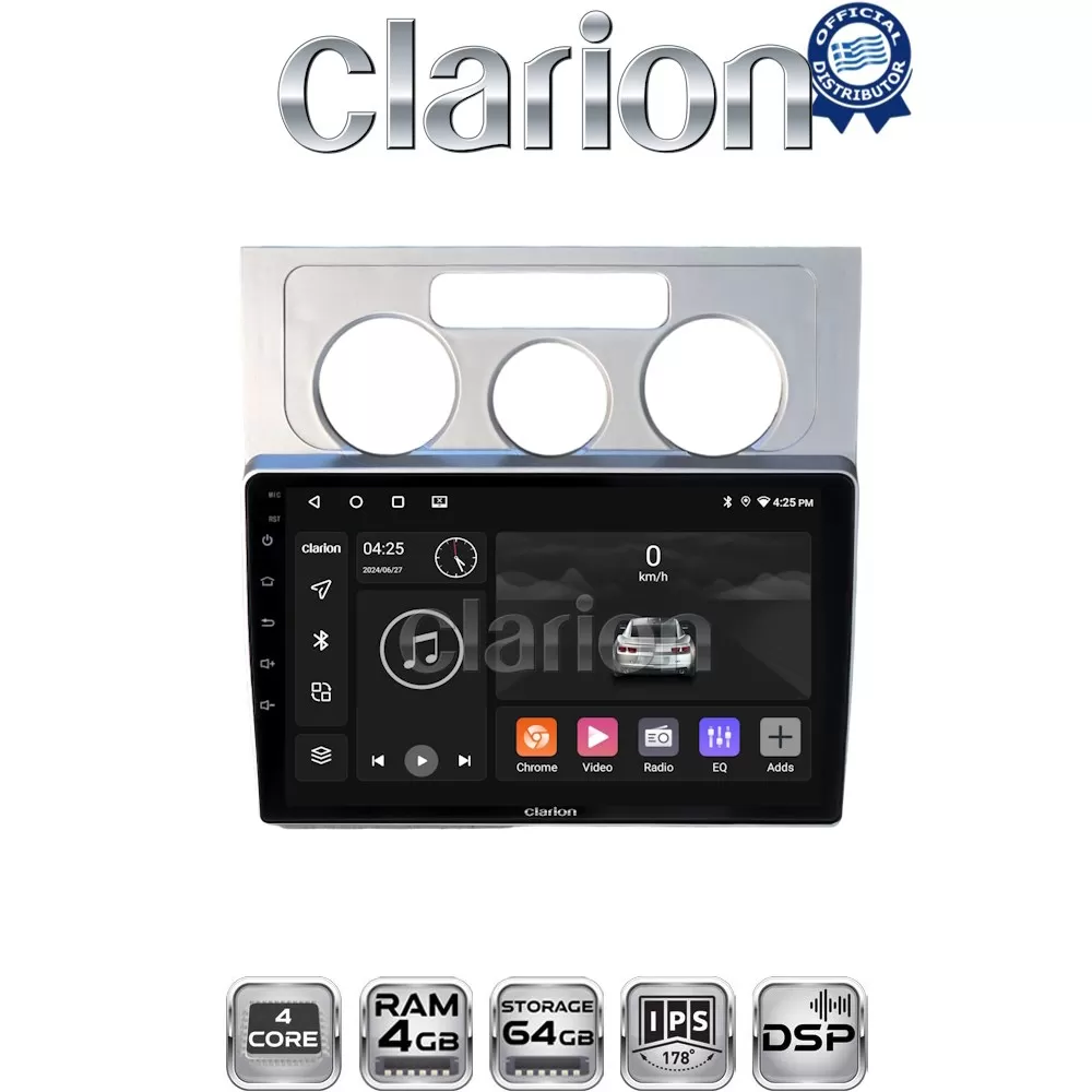 CLARION GL32512 Οθόνη OEM Multimedia Αυτοκινήτου για VW Touran 2003  2010 (CarPlay/AndroidAuto/BT/GPS/WIFI/GP