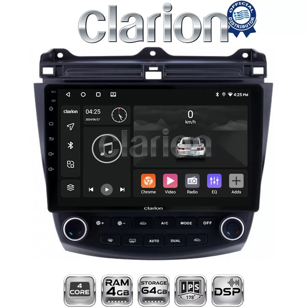 CLARION GL32382 Οθόνη OEM Multimedia Αυτοκινήτου για HONDA ACCORD 20022008 (CarPlay/AndroidAuto/BT/GPS/WIFI/G
