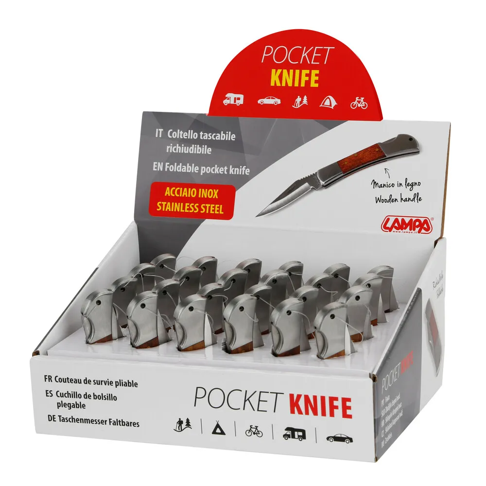 ΣΟΥΓΙΑΣ / ΜΑΧΑΙΡΙ ΤΣΕΠΗΣ POCKET KNIFE INOX ΜΕ ΞΥΛΙΝΗ ΛΑΒΗ 18x11,5x23cm ΣΕ ΣΤΑΝΤ LAMPA - 2