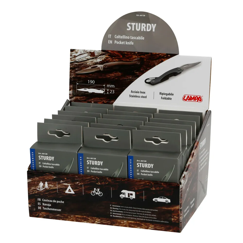 ΣΟΥΓΙΑΣ/ΜΑΧΑΙΡΙ ΤΣΕΠΗΣ STURDY INOX ΜΕ ΚΑΡΑΜΠΙΝΕΡ 18x15x23cm ΣΕ ΣΤΑΝΤ LAMPA - 18 ΤΕΜ.