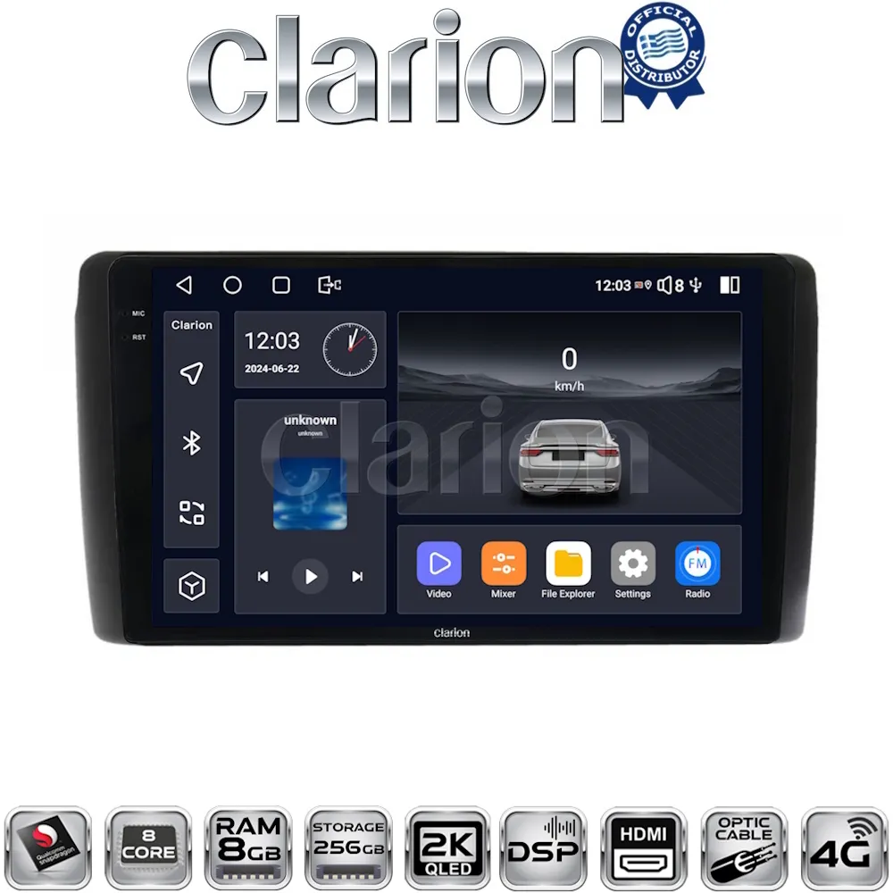 CLARION GL75070 Οθόνη OEM Multimedia Αυτοκινήτου για Nissan Leaf 2009  2017 (CarPlay/AndroidAuto/BT/GPS/WIFI/