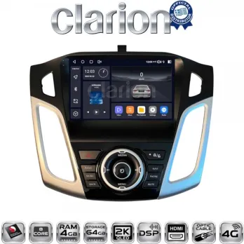 CLARION GLK72150 Οθόνη OEM Multimedia Αυτοκινήτου για Ford Focus 2011  2018 (CarPlay/AndroidAuto/BT/GPS/WIFI/