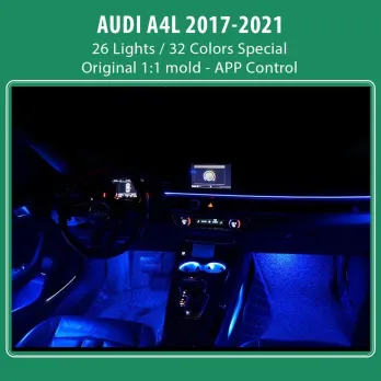 DIQ AMBIENT AUDI A4L LASER (8W) mod. 2017-2021 (Digital iQ Ambient Light for Audi A4L mod. 2017-2021, 26 Lights)