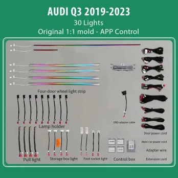DIQ AMBIENT AUDI Q3 (F3) TRIM mod.2019 (Digital iQ Ambient Light Audi Q3 mod. 2019, 30 Lights)