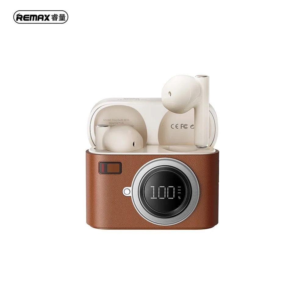 REMAX COZYBUDS W33 (BROWN) TRUE WIRELESS EARBUDS