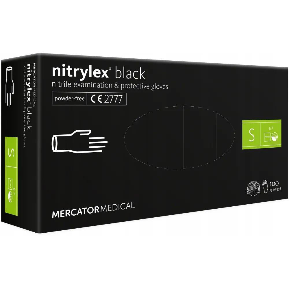 ΓΑΝΤΙΑ ΝΙΤΡΙΛΙΟΥ MERCATOR NITRYLEX BASIC ΣΕ ΜΑΥΡΟ ΧΡΩΜΑ SMALL (S) AMIO - 100 τεμ.