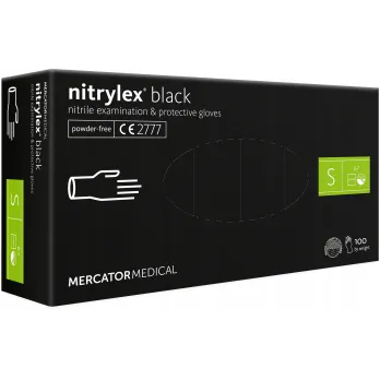 ΓΑΝΤΙΑ ΝΙΤΡΙΛΙΟΥ MERCATOR NITRYLEX BASIC ΣΕ ΜΑΥΡΟ ΧΡΩΜΑ SMALL (S) AMIO - 100 τεμ.