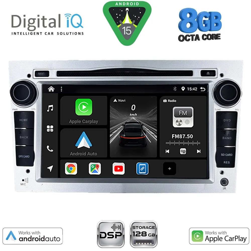 DIGITAL IQ BXF 719SL_CPAA (7" DVD) MULTIMEDIA SYSTEM for OPEL ALL mod. 2004-2012 (SILVER)