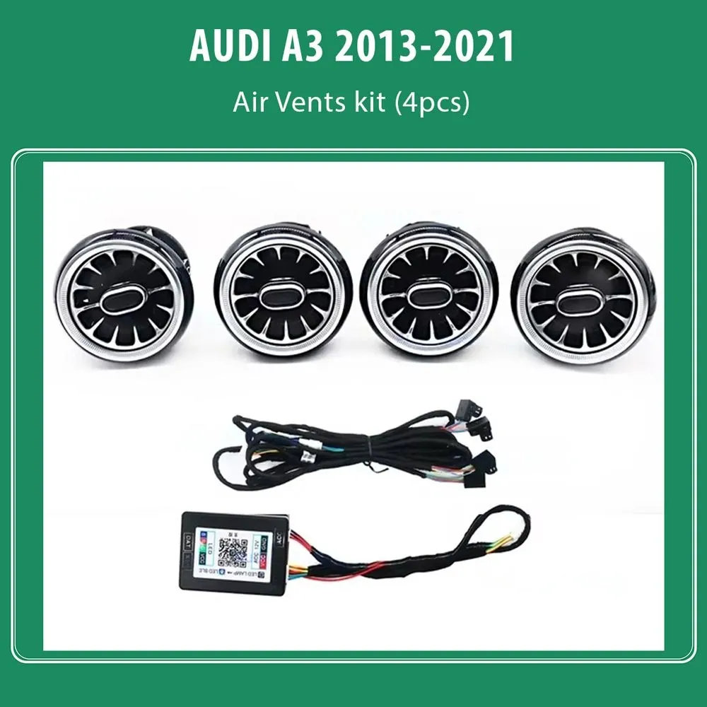 DIQ AIRVENT AUDI A3 (8V-3) mod. 2013-2021 (Digital iQ Turbine Air Vent Ambient Light Kit for AUDI A3 8V mod. 2013-2021)