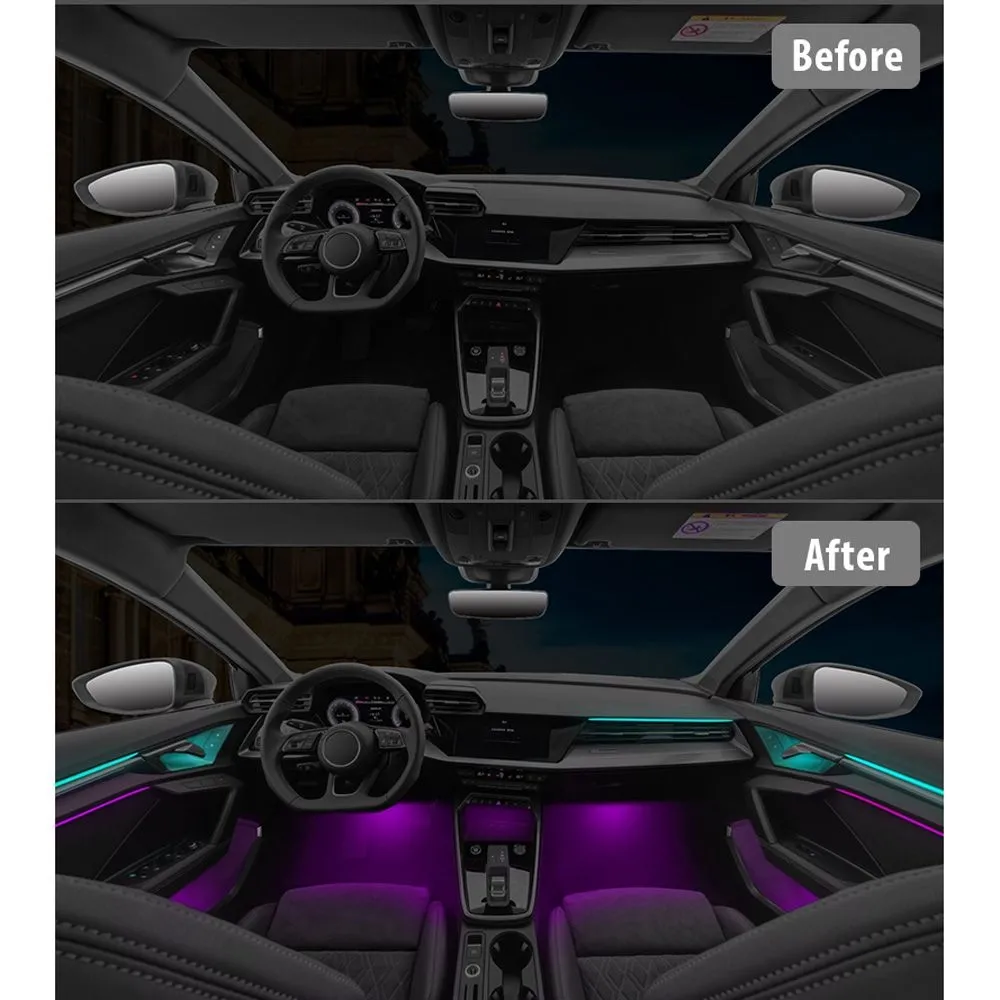 DIQ AMBIENT AUDI A3 (8Y) mod. 2021 (Digital iQ Ambient Light for Audi A3 (8Y) mod. 2021-2025 with 22 Lights)