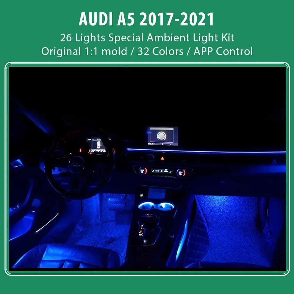 DIQ AMBIENT AUDI A5 (F5) mod. 2017-2021 (Digital iQ Ambient Light for Audi A5 mod. 2017-2021 with 26 Lights)