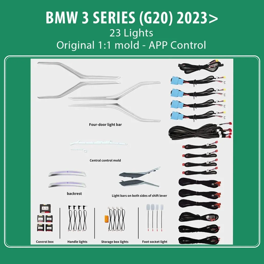 DIQ AMBIENT BMW S.3 (G20) FL mod. 2023 (Digital iQ Ambient Light for BMW Series 3 mod. 2023 FACELIFT with 23 Lights)