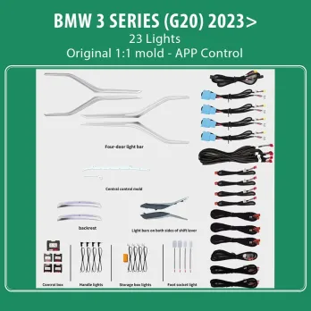 DIQ AMBIENT BMW S.3 (G20) FL mod. 2023 (Digital iQ Ambient Light for BMW Series 3 mod. 2023 FACELIFT with 23 Lights)