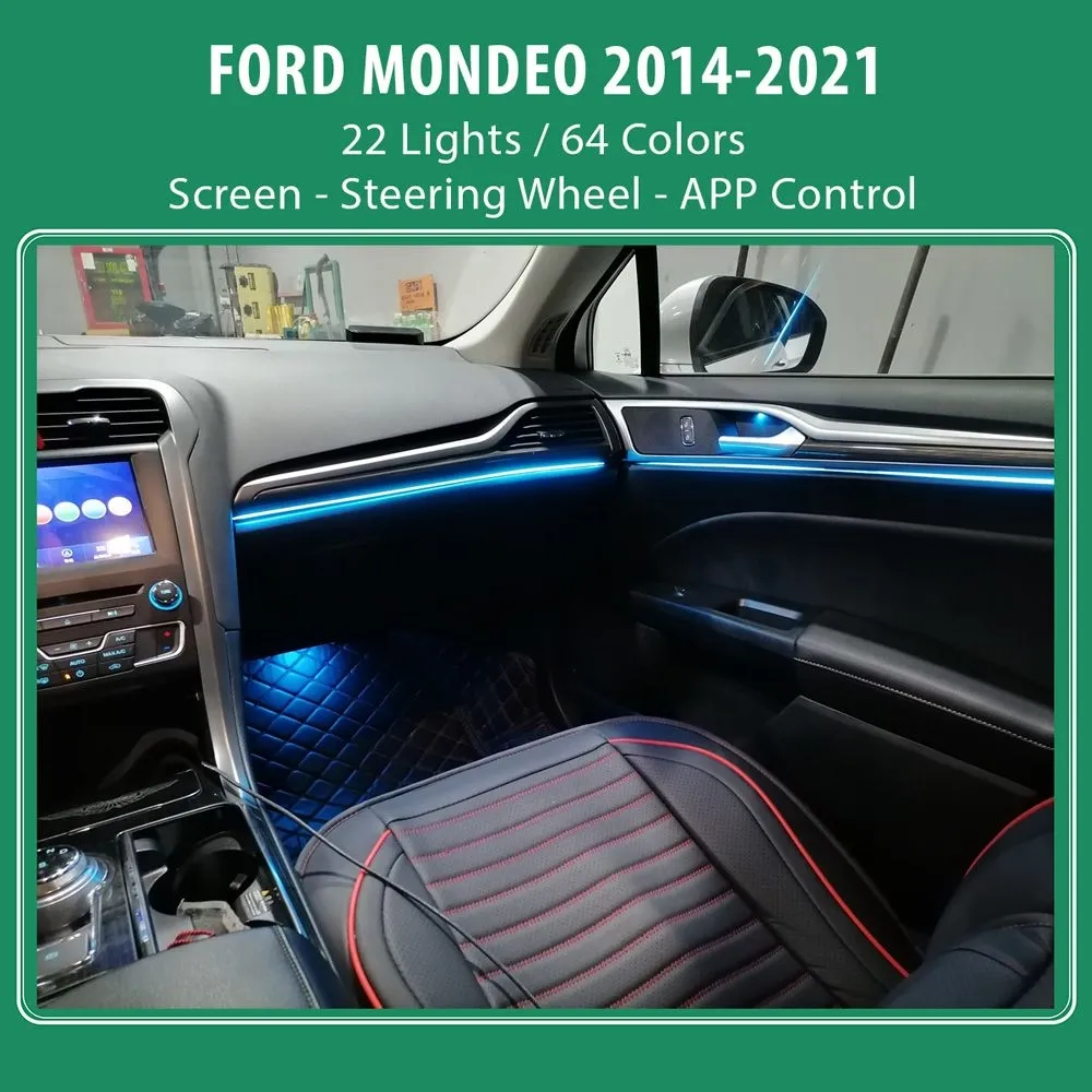 DIQ AMBIENT FORD MONDEO IV mod. 2013-2021 (Digital iQ Ambient Light for Ford Mondeo mod. 2013-2021 with 22 Lights)