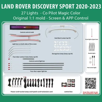 DiQ AMBIENT LR DISCOVERY SPORT L550 TRIM mod. 2019 (Digital iQ Ambient Light for LAND ROVER DISCOVERY SPORT mod. 2019 with 27 Li