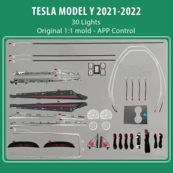 DIQ AMBIENT TESLA MODEL Y (FK) mod. 2021 FULL KIT (Digital iQ Ambient Light for Tesla Model Y mod. 2021 WITH 30 Lights Full Kit)