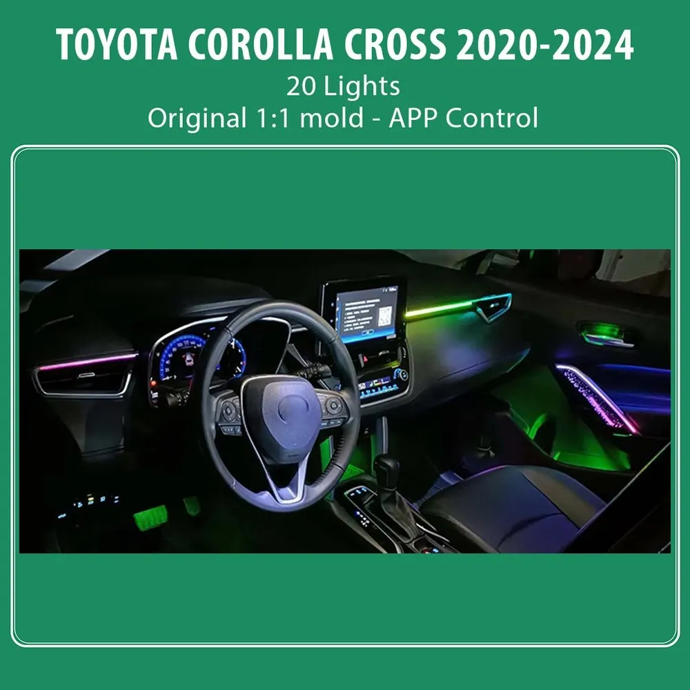 DIQ AMBIENT TOYOTA COROLLA CROSS (XD10) mod. 2020 (Digital iQ Ambient Light for TOYOTA COROLLA CROSS mod. 2020 with 20 Lights)