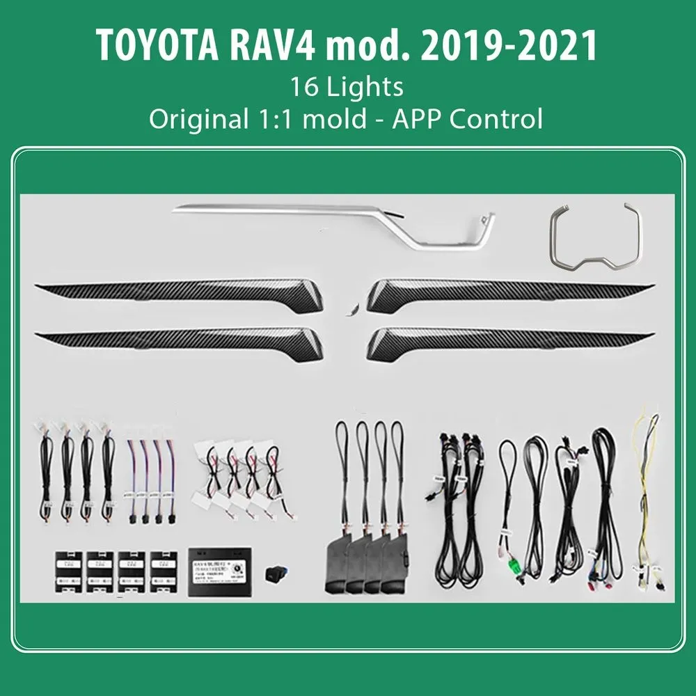 DIQ AMBIENT TOYOTA RAV4 (XA50) mod. 2019 (Digital iQ Ambient Light for Toyota RAV4 mod. 2019 with 16 Lights)