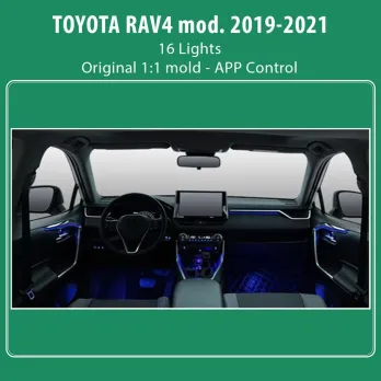 DIQ AMBIENT TOYOTA RAV4 (XA50) mod. 2019 (Digital iQ Ambient Light for Toyota RAV4 mod. 2019 with 16 Lights)