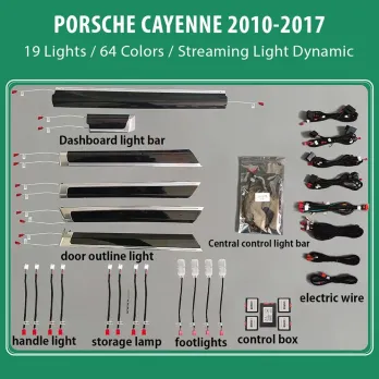 DIQ AMBIENT PORSCHE CAYENNE (92A) mod. 2010-2017 (Digital iQ Ambient Light for Porsche Cayenne mod. 2010-2017 with 19 Lights)