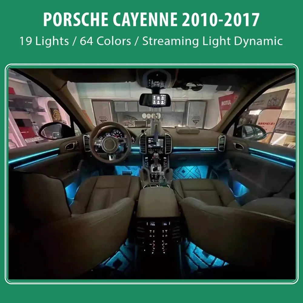 DIQ AMBIENT PORSCHE CAYENNE (92A) mod. 2010-2017 (Digital iQ Ambient Light for Porsche Cayenne mod. 2010-2017 with 19 Lights)