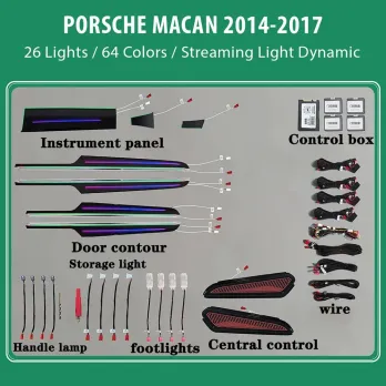 DIQ AMBIENT PORSCHE MACAN (95B) FK mod. 2014-2018 (Digital iQ Ambient Light for Porsche Macan mod. 2014-2018 with 26 Lights FULL