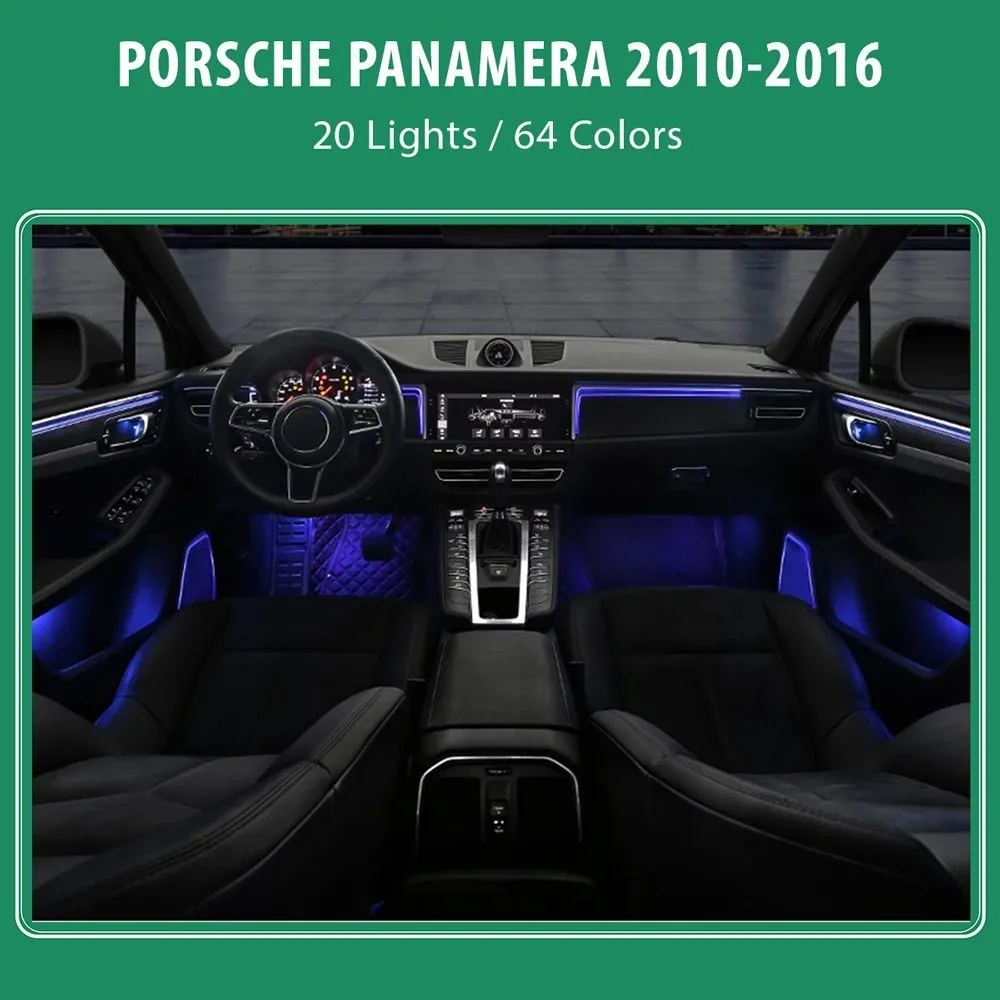 DIQ AMBIENT PORSCHE PANAMERA (G1) mod. 2010-2016 (Digital iQ Ambient Light for Porsche Panamera mod. 2010-2016 with 20 Lights)