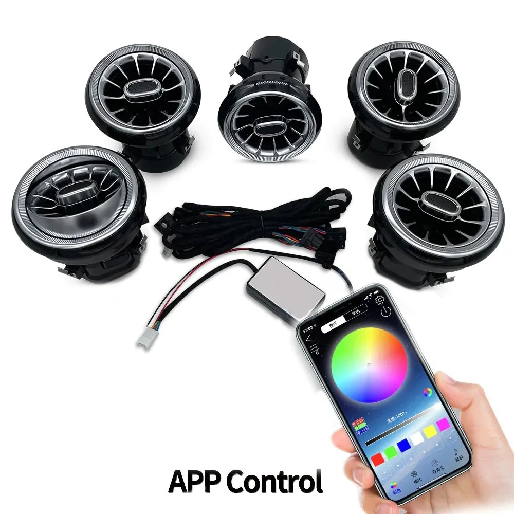 DIQ AMBIENT 8176 GB AIRVENTS for BENZ A-CLA-GLA mod. 2012-2019 (Digital iQ Turbine Air Vent Ambient Light Kit for MERCEDES A - C