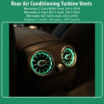 DIQ AMBIENT 8176 I REAR AIRVENTS for BENZ C-GLC-E (Digital iQ Rear Turbine Air Vent Ambient Light Kit for MERCEDES C - GLC mod.