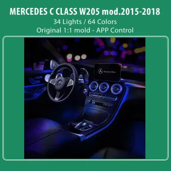 DIQ AMBIENT 8161 DCL2 (FK) BENZ C (W205) (Digital iQ Ambient Light for Mercedes C (W205) mod.2015-2018 with 34 Lights FULLKIT)