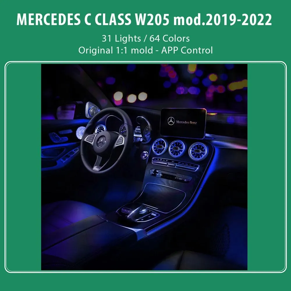 DIQ AMBIENT 8161 DCP BENZ C (W205) (Digital iQ Ambient Light for Mercedes C (W205) mod. 2019-2022 with 31 Lights)