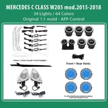 DIQ AMBIENT 8161 DCP2 (FK) BENZ C (W205) (Digital iQ Ambient Light for Mercedes C (W205) mod. 2019-2023 with 34 Lights FULLKIT)