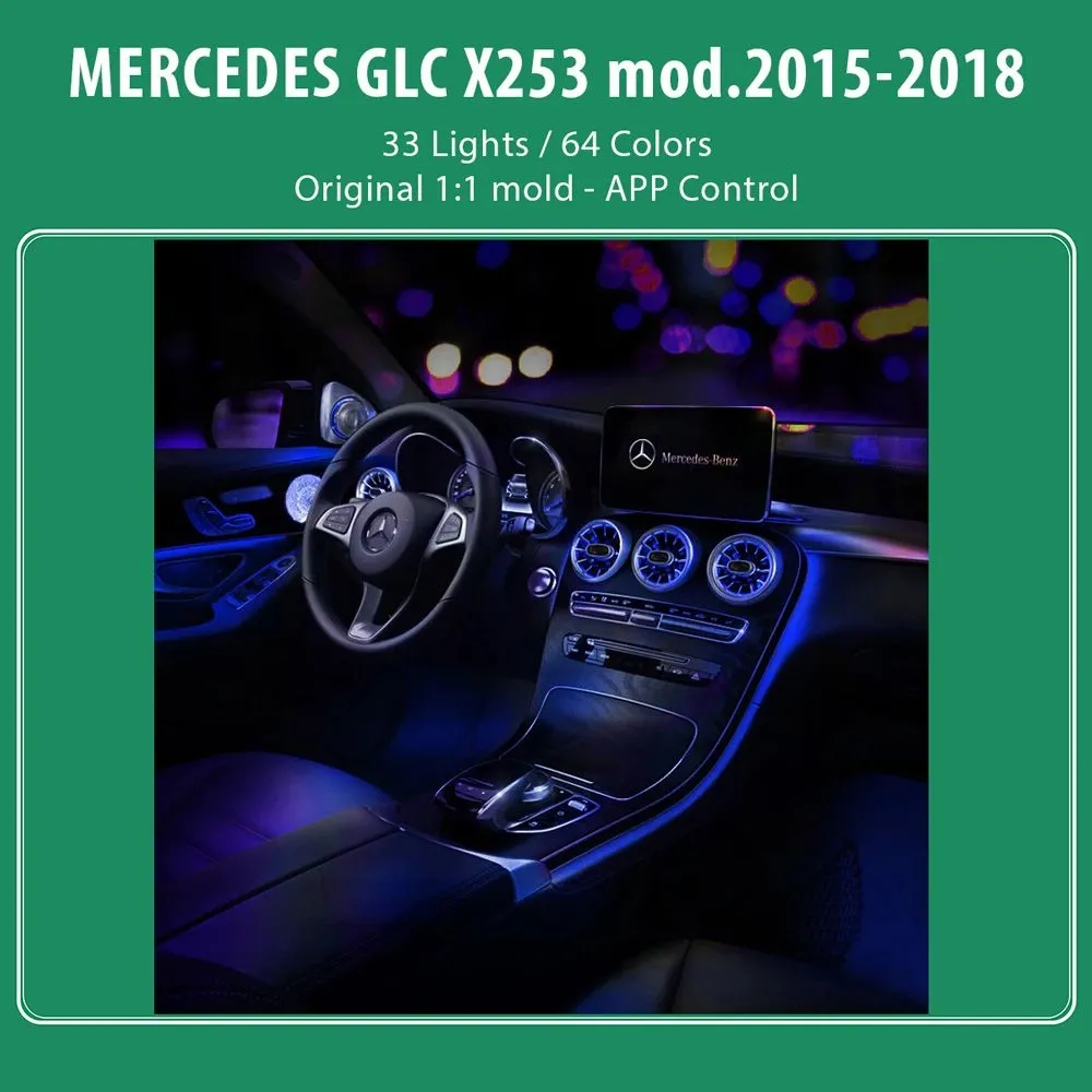 DIQ AMBIENT 8161 DCO - BENZ GLC (X253) (Digital iQ Ambient Light for Mercedes GLC (X253) mod. 2015-2018 with 33 Lights)