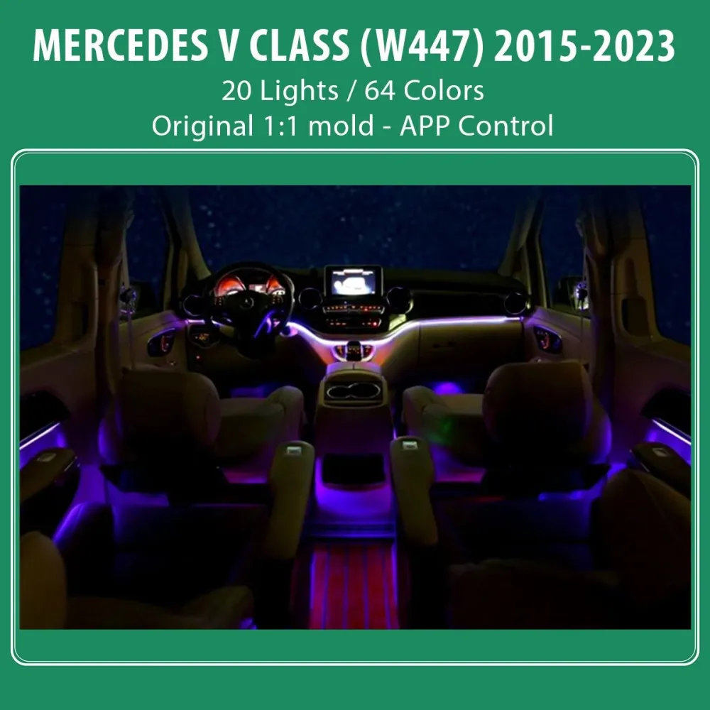 DIQ AMBIENT 8173 DIO - BENZ V (W447) (Digital iQ Ambient Light for Mercedes V-Class (W447) mod. 2015-2024 with 20 Lights)