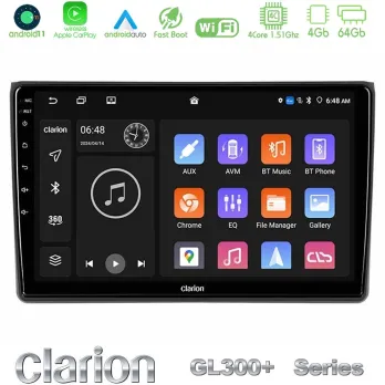 Clarion GL300+ Series 4Core Android11 4+64GB Audi A4 B7 Navigation Multimedia Tablet 9"