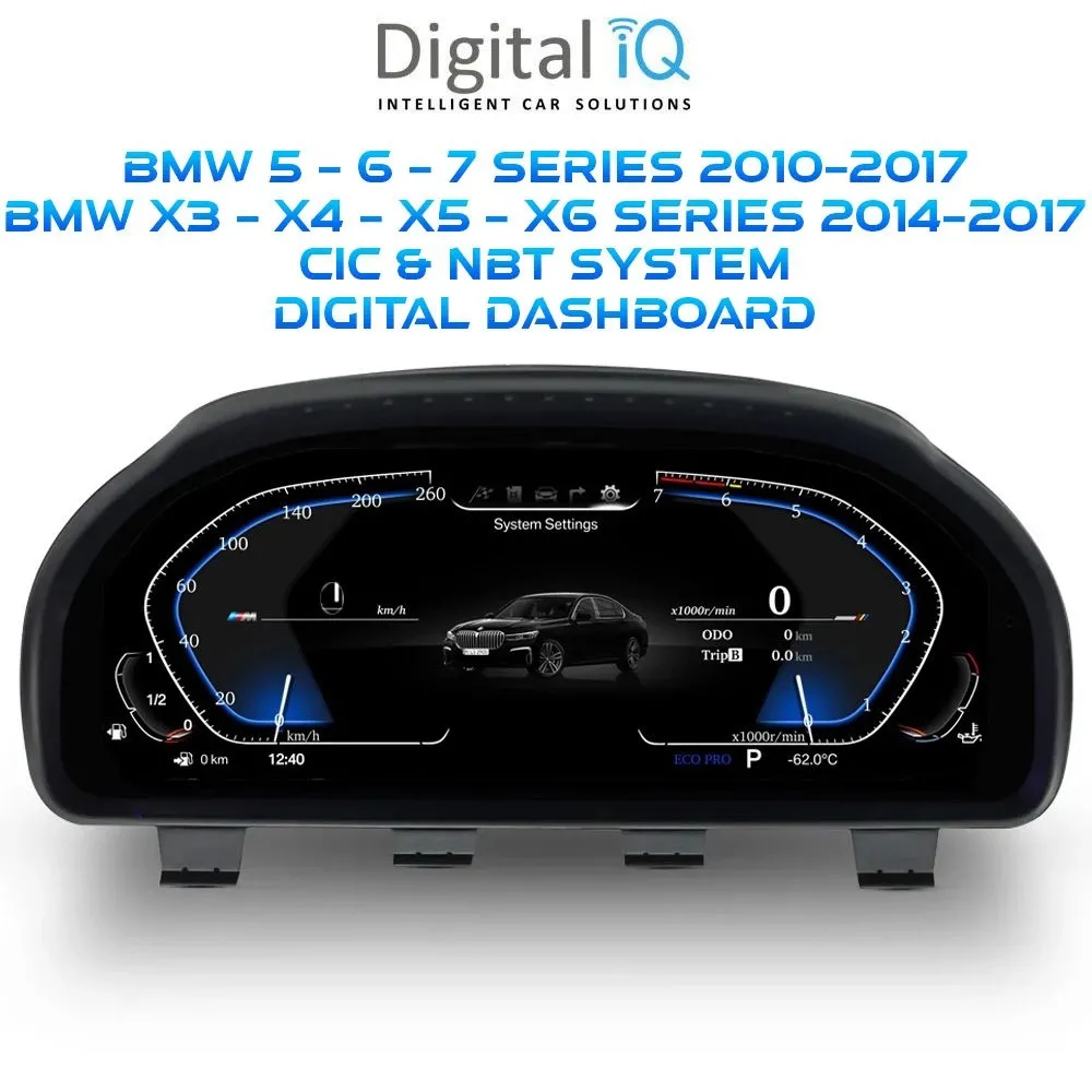 DIGITAL IQ FZ 972_IC (12.3in) BMW 5 - 5 GT - 6 - 7 Series mod. 2010-2017 / X3 - X4 - X5 - X6 mod. 2014-2017 DIGITAL DASHBOARD