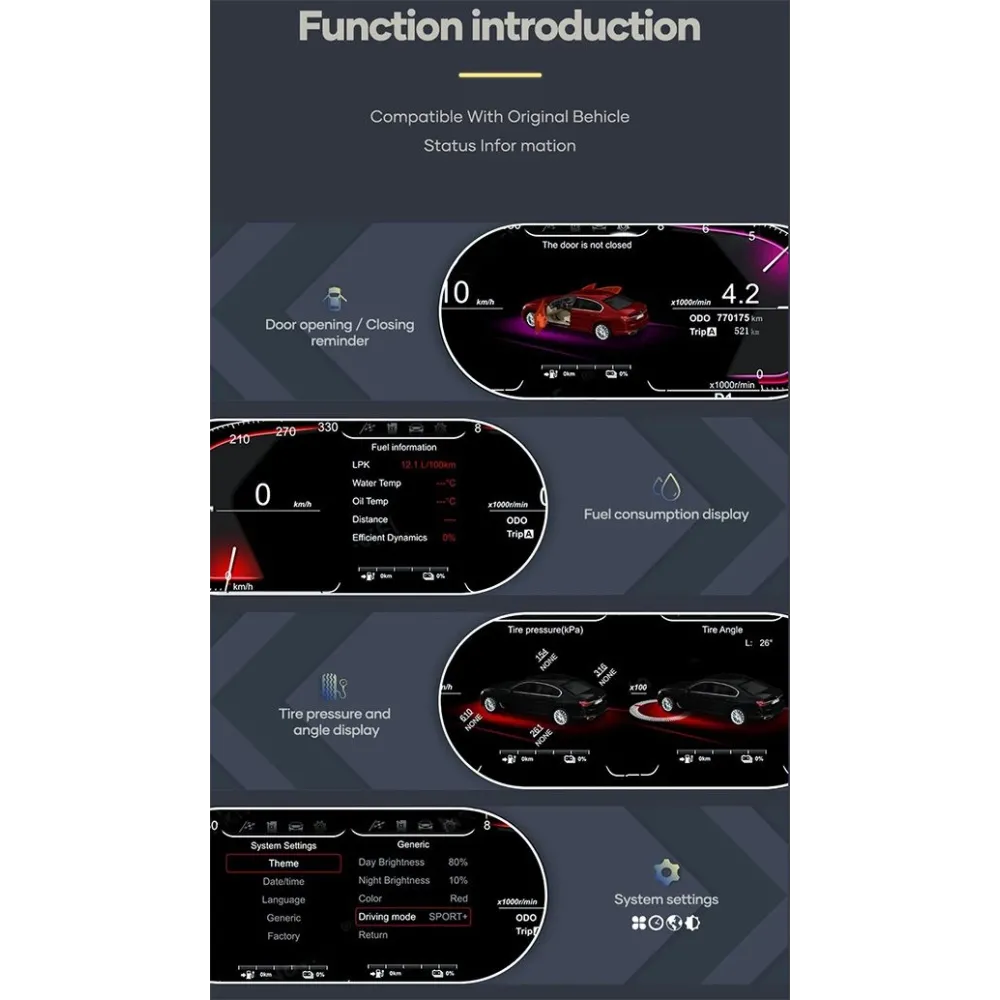 DIGITAL IQ DDD 947_DC (11in) DIGITAL CLUSTER for BMW 1 Series (E87-E88) mod. 2004-2011